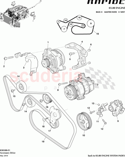 Part Diagram for Aston Martin AD43-19D629-AA