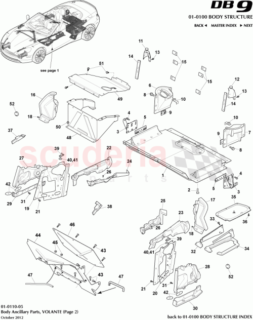 Part Diagram for Aston Martin W505534-S309