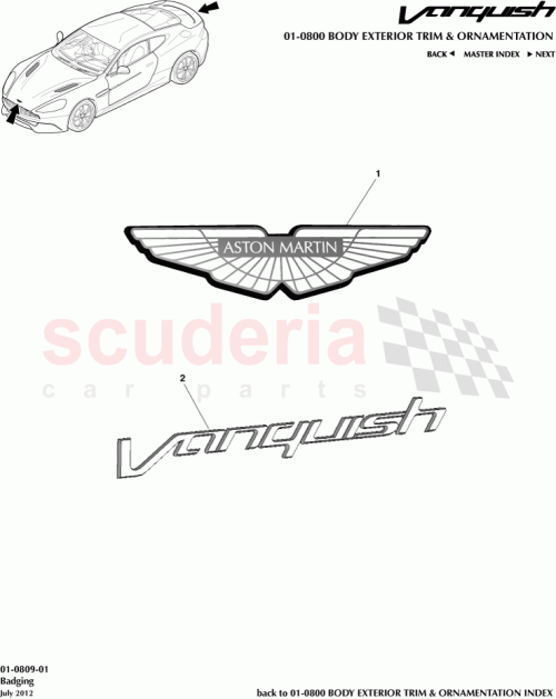Part Diagram for Aston Martin ED33-407A74-AA