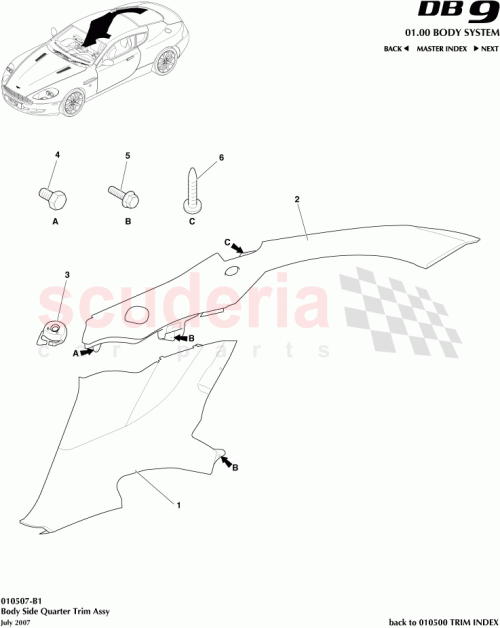 Part Diagram for Aston Martin 4G43-V850063-AA
