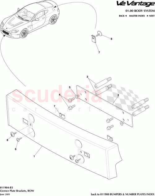 Part Diagram for Aston Martin 6G33-17A835-AC