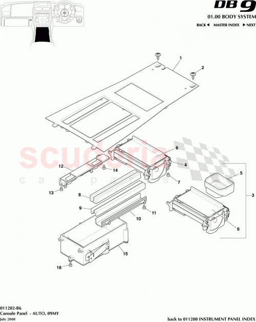 Part Diagram for Aston Martin 6G33-045A66-BB