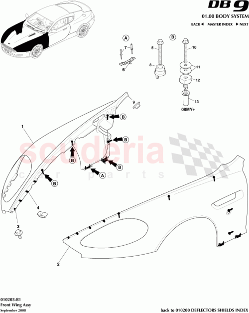 Part Diagram for Aston Martin 4G43-16006-AS