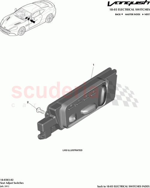 Part Diagram for Aston Martin CD33-14B709-DA