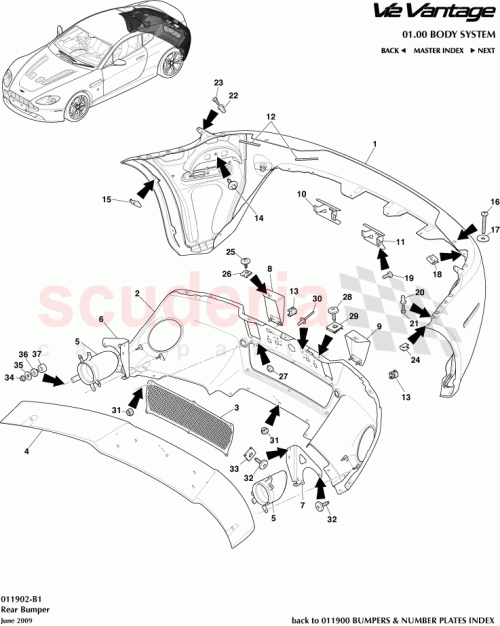 Part Diagram for Aston Martin AD23-17C773-AB
