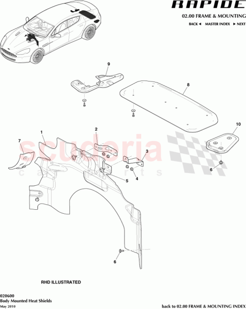 Part Diagram for Aston Martin AD43-12070057-AA