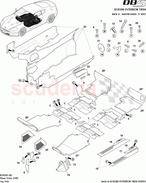 Part Diagram for Aston Martin 9D33281B11CBW
