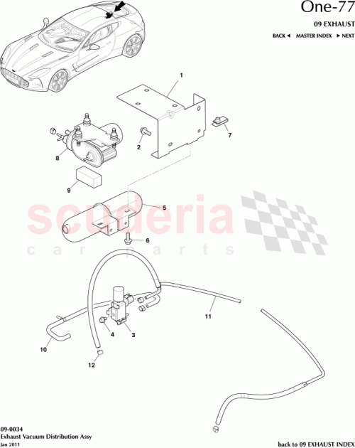 Part Diagram for Aston Martin AY93-9E488-AA