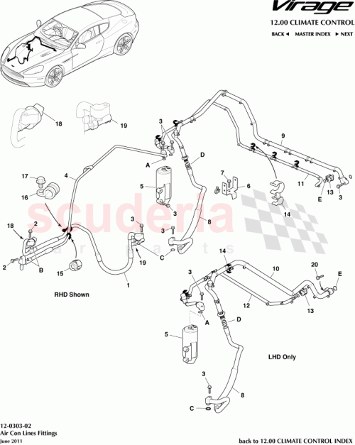Part Diagram for Aston Martin AG43-19A705-BA