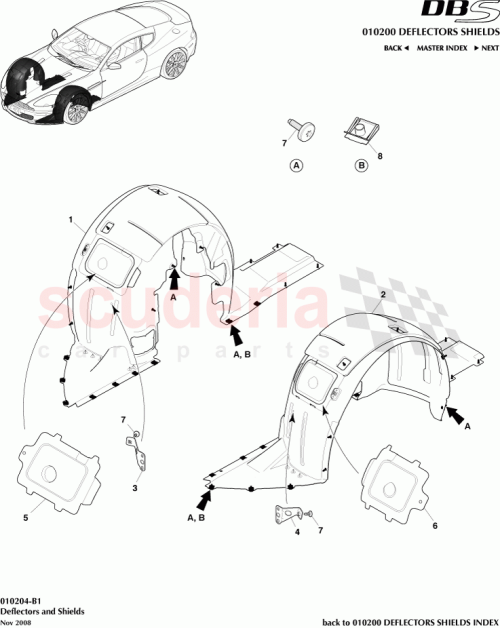 Part Diagram for Aston Martin 8D33-166572-AA