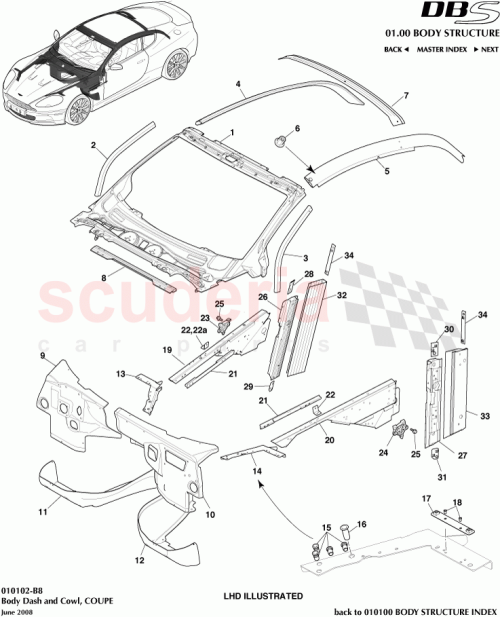 Part Diagram for Aston Martin 9G33F01761BA
