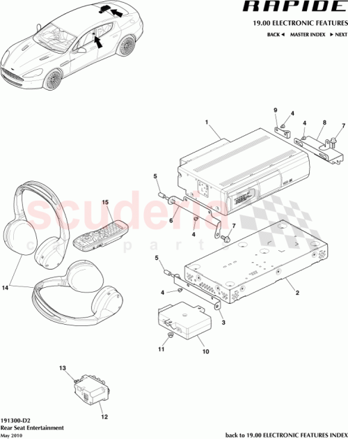 Part Diagram for Aston Martin AD43-19A164-BC