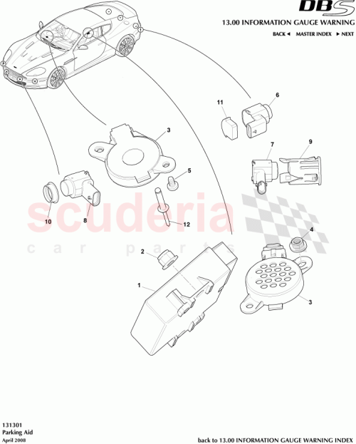 Part Diagram for Aston Martin 8D33-090400-AA