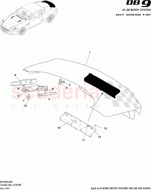 Part Diagram for Aston Martin 4G43-406A10-AC