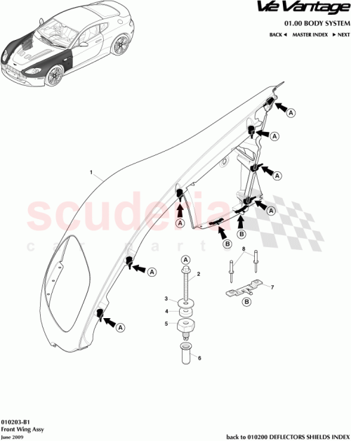 Part Diagram for Aston Martin 6G33-16005-AL