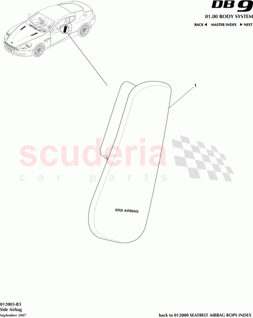 Part Diagram for Aston Martin 4G43-600B95-AAW