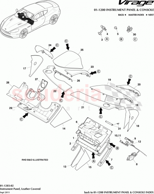 Part Diagram for Aston Martin 2W93F9C070AA