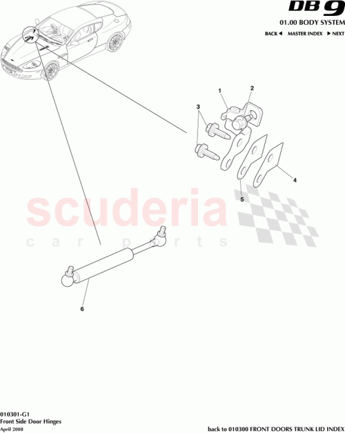 Part Diagram for Aston Martin 4G43-23504-AB