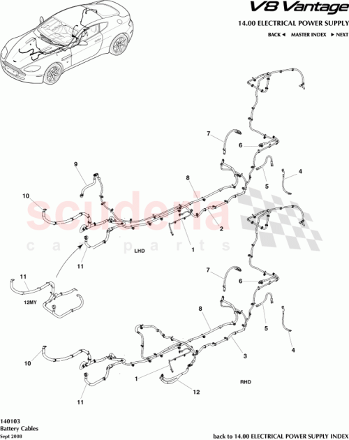 Part Diagram for Aston Martin 6G33-14B278-KB