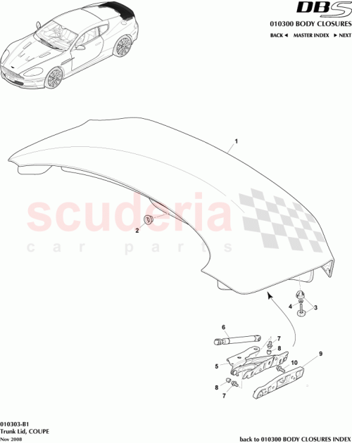 Part Diagram for Aston Martin 4G43-64-10057