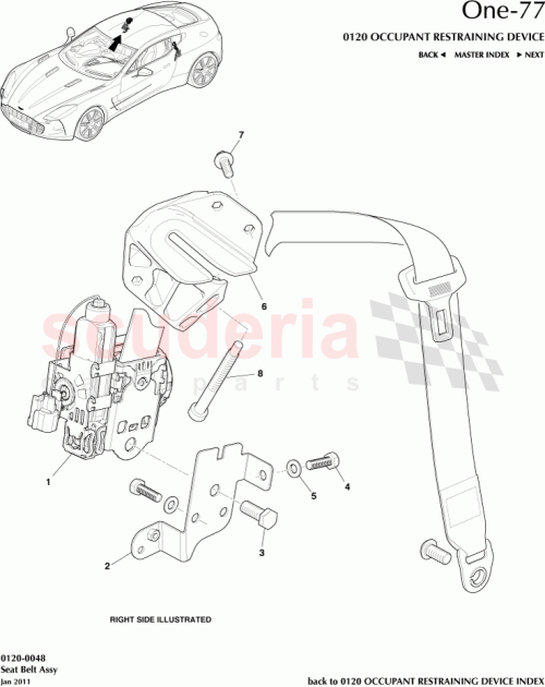 Part Diagram for Aston Martin AY93-611B70-EAW