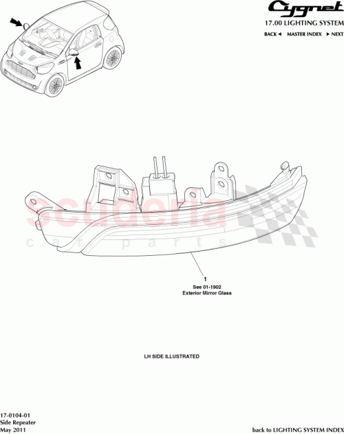 Part Diagram for Aston Martin 81730-30140