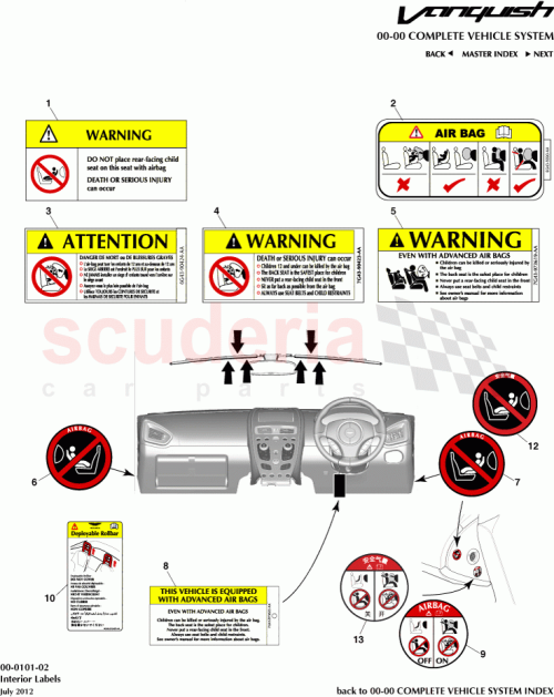 Part Diagram for Aston Martin FG43-976114-CA