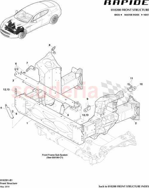 Part Diagram for Aston Martin AD43VF17750A