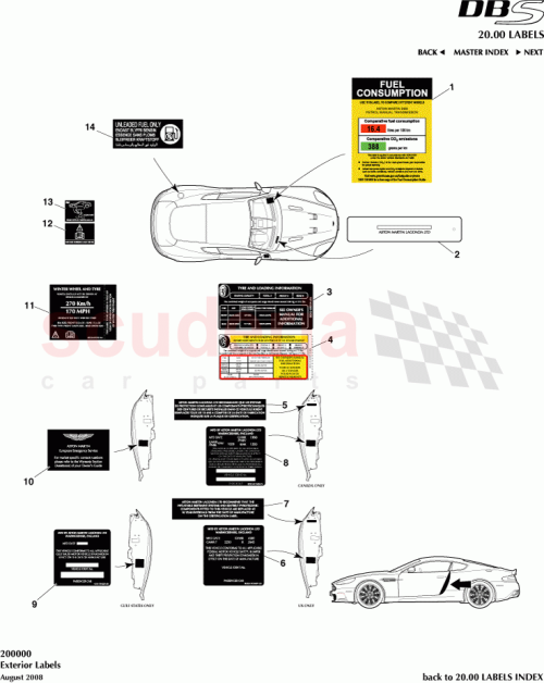 Part Diagram for Aston Martin 8D33975411BB