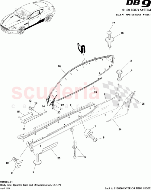 Part Diagram for Aston Martin BG43-280B83-AA