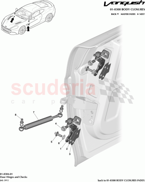 Part Diagram for Aston Martin DD33-22816-AA