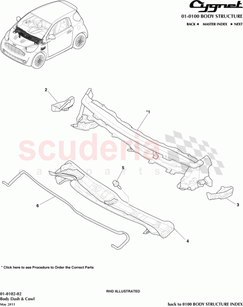 Part Diagram for Aston Martin 55701-74020