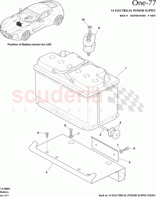 Part Diagram for Aston Martin AY93-10A752-AA