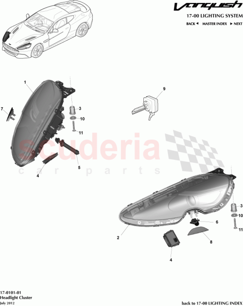 Part Diagram for Aston Martin CD33-13W029-BC