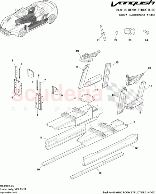 Part Diagram for Aston Martin ED33-L243A61-AE