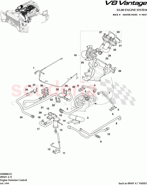 Part Diagram for Aston Martin 6G33-9S495-CA