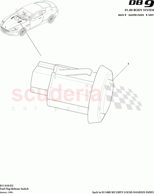Part Diagram for Aston Martin 6G33-9B242-BB