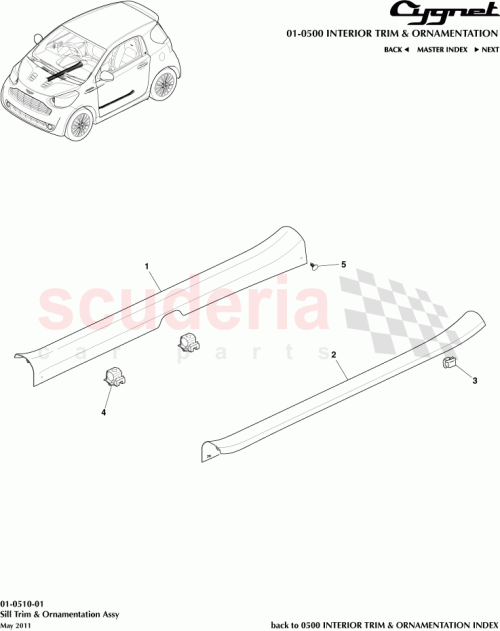 Part Diagram for Aston Martin AY2Y-101B05-AAW