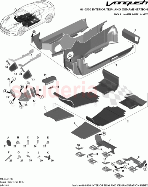 Part Diagram for Aston Martin CD33-83-10016