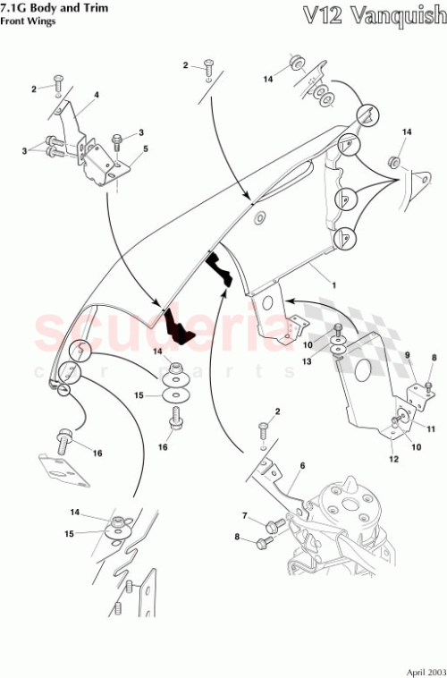 Part Diagram for Aston Martin 1R12-632224-AF
