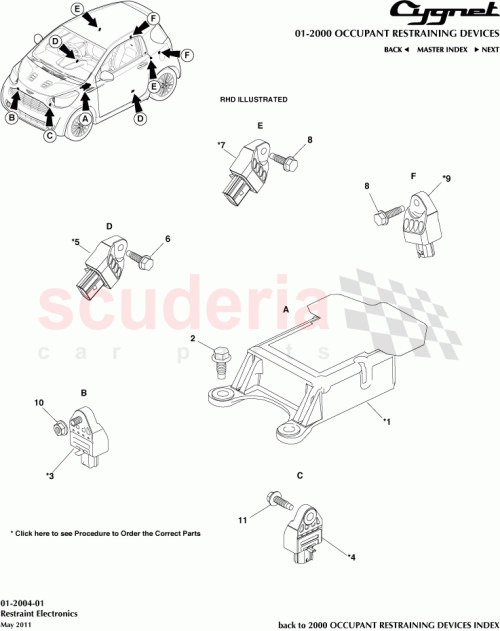 Part Diagram for Aston Martin 89173-79055