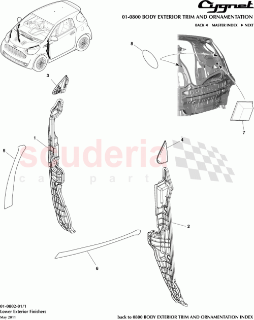 Part Diagram for Aston Martin 60117-74010
