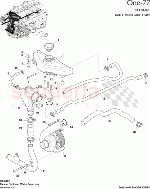 Part Diagram for Aston Martin AY93-18D536-AA