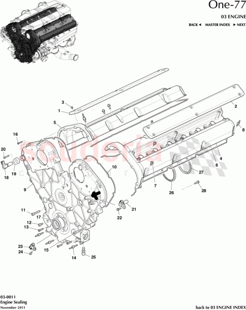 Part Diagram for Aston Martin AY93-6D080-AA
