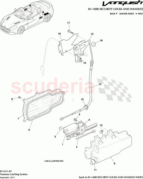 Part Diagram for Aston Martin ED33-L43160-AA
