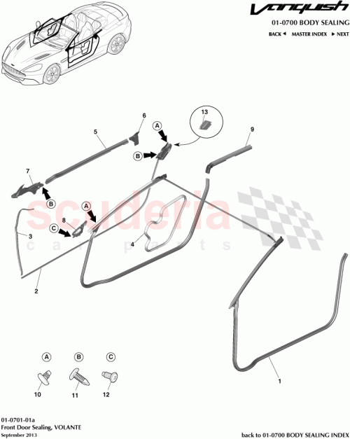 Part Diagram for Aston Martin ED33-F20708-AD