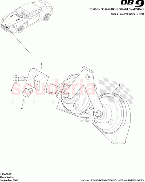 Part Diagram for Aston Martin 703147