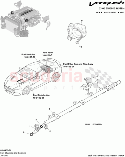 Part Diagram for Aston Martin CD33-9E926-BA