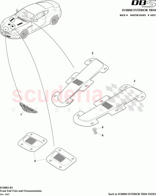 Part Diagram for Aston Martin BD33-16A758-AA