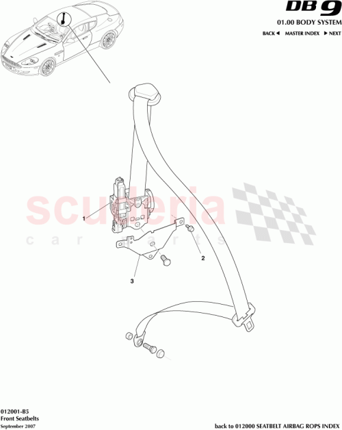 Part Diagram for Aston Martin 4G43-613K22-BD